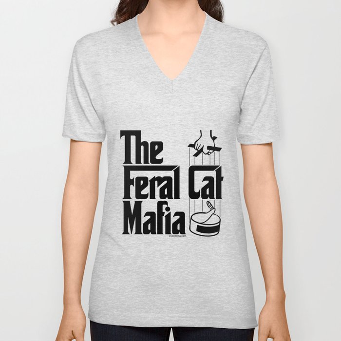 The Feral Cat Mafia (BLACK printing on light background) V Neck T Shirt