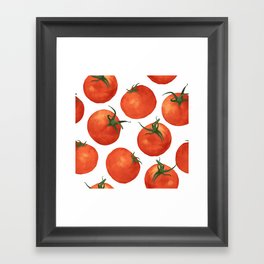 Red tomato watercolor seamless pattern Framed Art Print