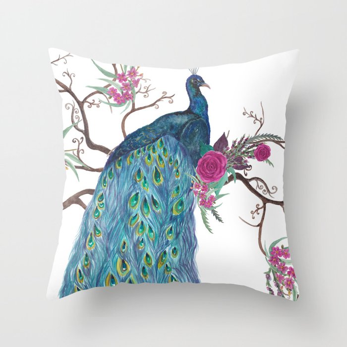 Peacock Throw Pillow by ramika Society6