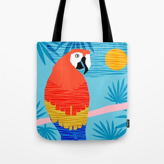 Say What - memphis throwback retro neon tropical 1980s 80s style hipster bright bird paradise art Tote Bag
