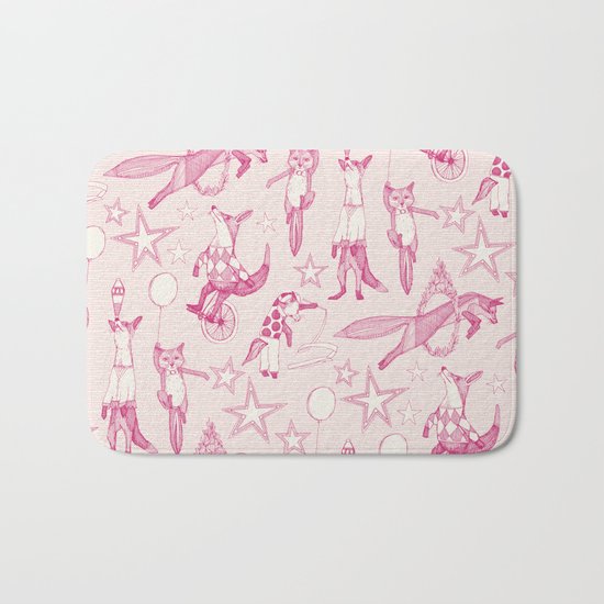 foxy circus pink ivory Bath Mat