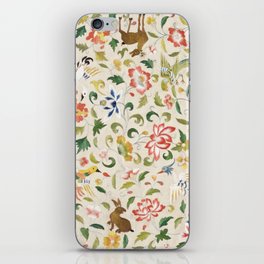 12th Century Asian Textile with Animals, Birds and Flowers iPhone Skin