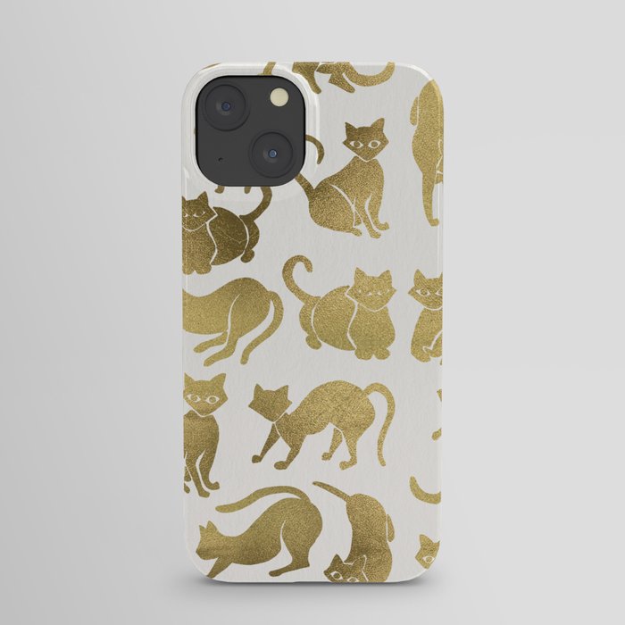 Cat Positions – Gold Palette iPhone Case