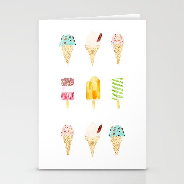 ice cream selection Stationery Cards
