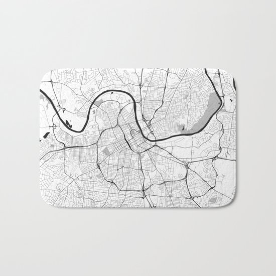 Nashville Map Gray Bath Mat