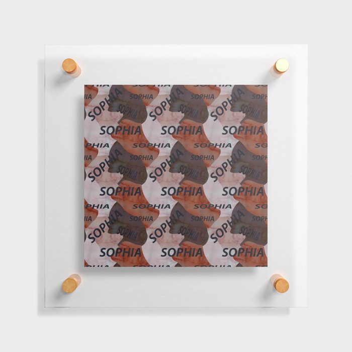 Sophia pattern in brown colors and watercolor texture Floating Acrylic Print
