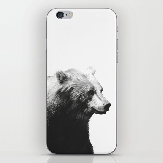 Bear // Calm (Black + White) iPhone & iPod Skin