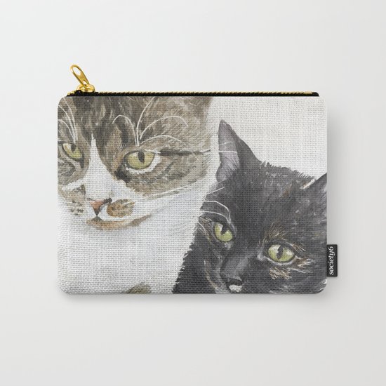 Two cats - tabby and tortie Carry-All Pouch