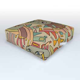 - schematic - Outdoor Floor Cushion | Abstract, Mixed Media, Drawing, Digital, Curated, Graphic Design 