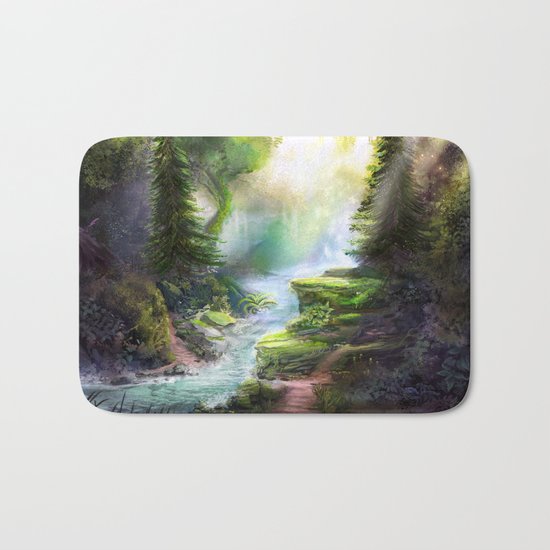 Magical Forest Stream Bath Mat