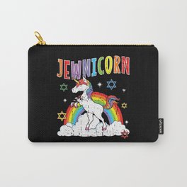 Rainbow Unicorn Cute Jew Menorah Happy Hanukkah Carry-All Pouch