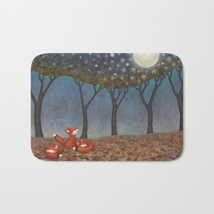 sleepy foxes Bath Mat