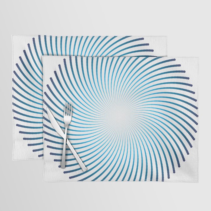 Circular Blue Spinning Infinity. Placemat