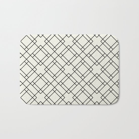Simply Mod Diamond Black and Cream Bath Mat