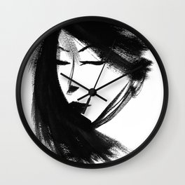 Close my eyes | Portrait of a young woman Wall Clock