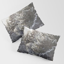 Falling Snow in a Scottish Highlands Pine Forest Pillow Sham