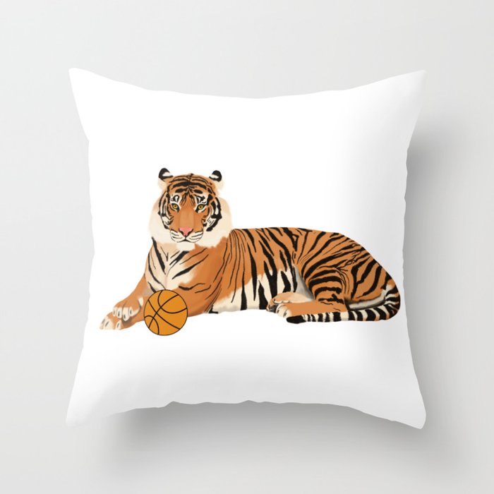 Basketball Tiger Throw Pillow