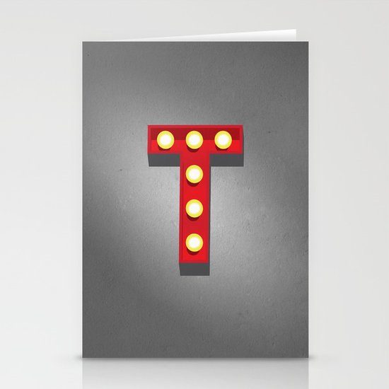 T - Theatre Marquee Letter Stationery Cards