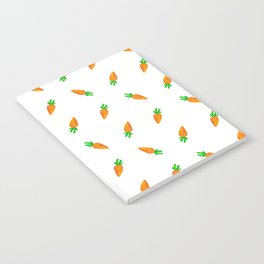 Hand painted watercolor orange black green carrots  Notebook