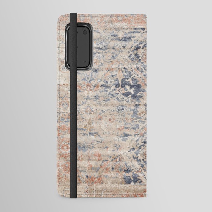 Beige and blue retro rug Android Wallet Case
