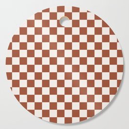 Check Rust Checkered Checkerboard Geometric Earth Tones Terracotta Modern Minimal Chocolate Pattern Cutting Board