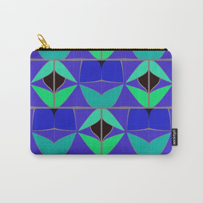 Mid Century Modern Vibrant Purple Pattern Carry-All Pouch