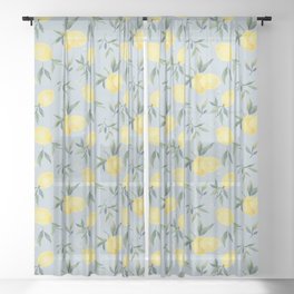 Make Lemonade (Light Steel Blue) Sheer Curtain