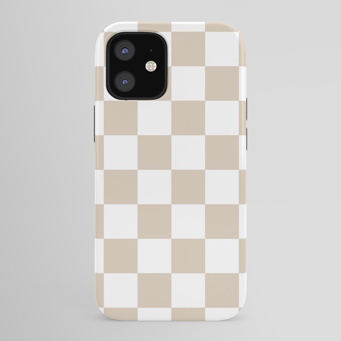 Brown, Beige: Checkered Pattern iPhone Case by Jared S Davies