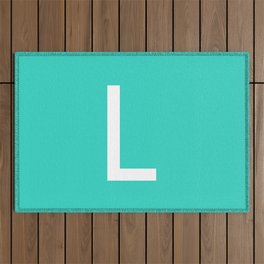 LETTER L (WHITE-TURQUOISE) Outdoor Rug