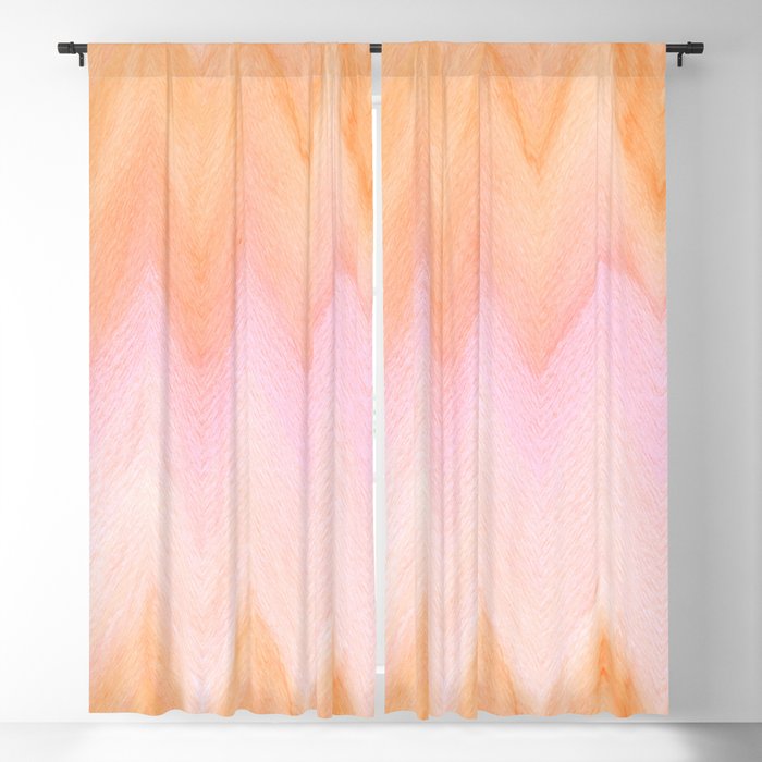 Blush pink orange watercolor hand painted ombre ikat Blackout Curtain