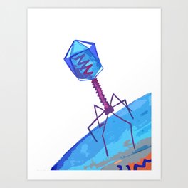 Bacteriophage - virus inspired illustration Art Print