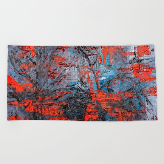 Red Forest Beach Towel