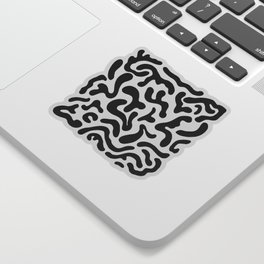 Modern Black and White Abstract Pattern Sticker