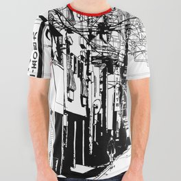 Tokyo street sunrise All Over Graphic Tee