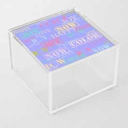 Enjoy The Colors - Colorful typography modern abstract pattern on Periwinkle blue color Acrylic Box
