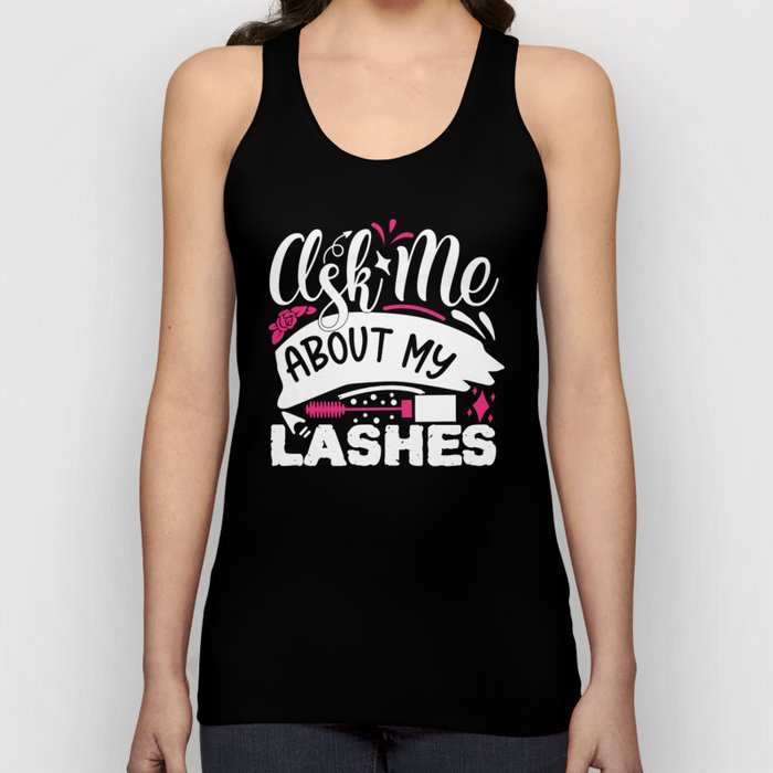 Ask Me About My Lashes Pretty Makeup Tank Top