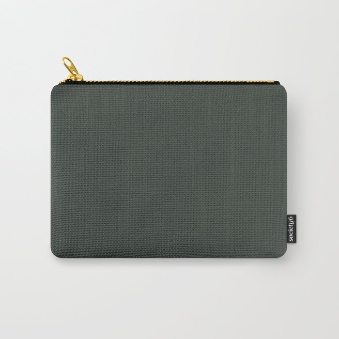 Dark Gray-Green Solid Color Pantone Deep Forest 19-6110 TCX Shades of Green Hues Carry-All Pouch