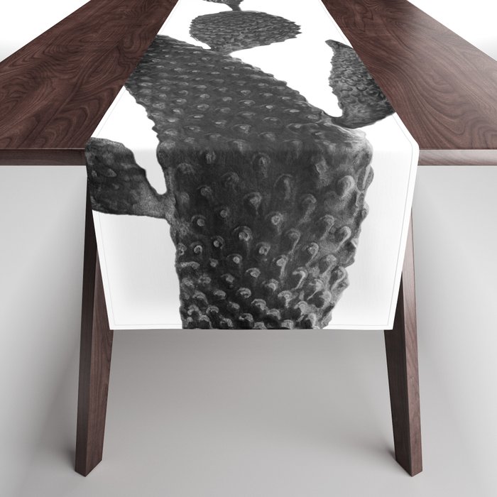 Cactus Black and White 02 Table Runner