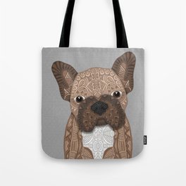 Brown Frenchie Puppy 001 Tote Bag