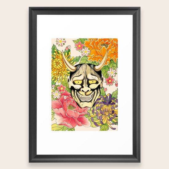 Japanese Hannya Mask Framed Art Print By Yukanareta Society6