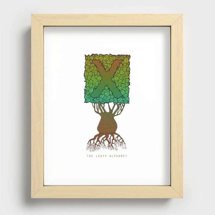 Leafy X: The Leafy Alphabet Recessed Framed Print