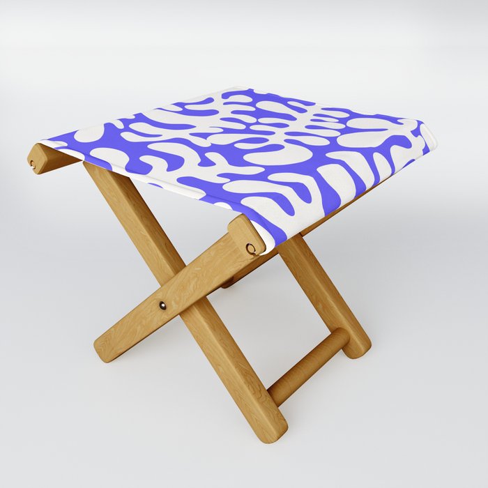 White Matisse cut outs seaweed pattern 17 Folding Stool