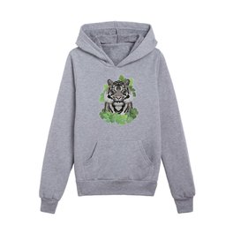 White Jungle Tiger Kids Pullover Hoodies