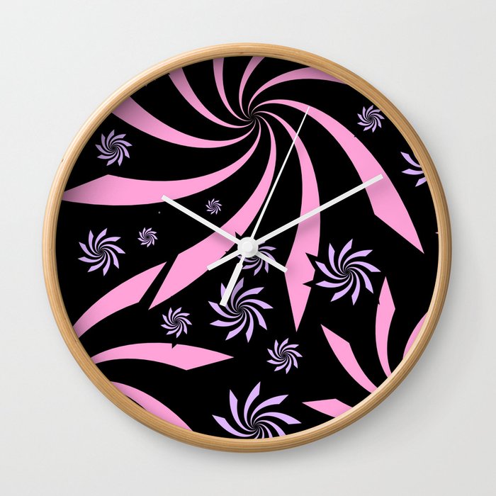 pink swirls Wall Clock