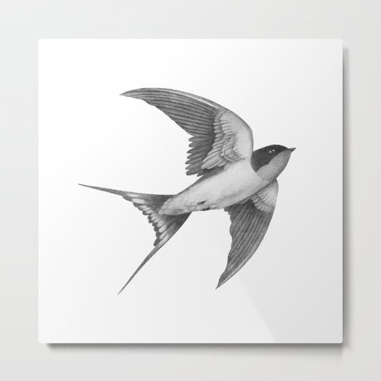 Barn Swallow - mono Metal Print