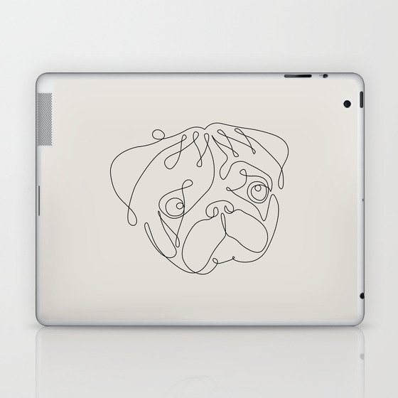 One Line Pug Laptop & iPad Skin