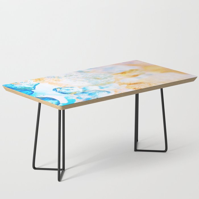 crushed crystal yellow and blue impressionism texture Coffee Table