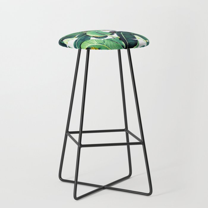 Tropical Banana leaves pattern Bar Stool