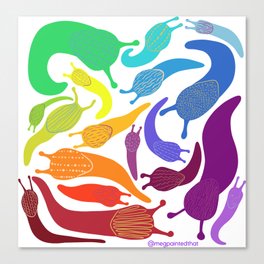 Rainbow Slug Friends Canvas Print
