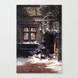 Old house in the snow Canvas Print